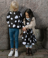 Cow Short Sleeve Dress Black and White